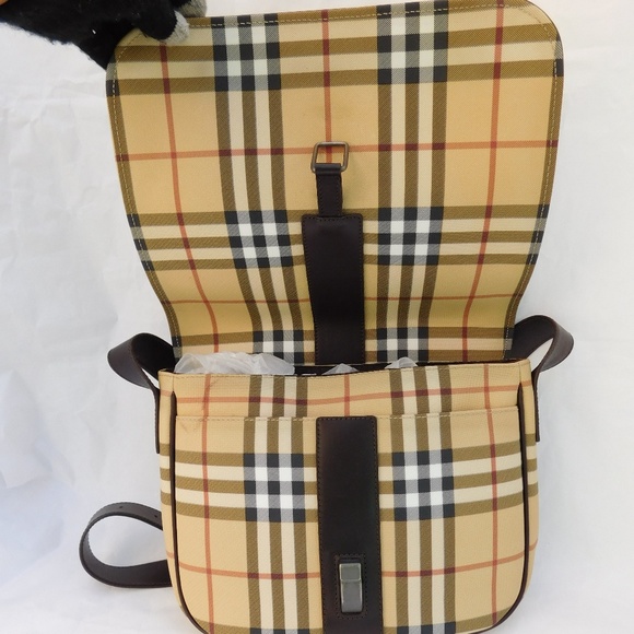 BURBERRY CANVAS CROSSBODY MESSENGER BAG - Picture 6 of 8